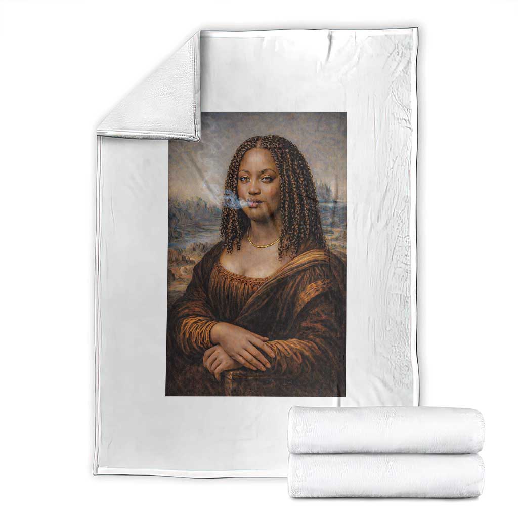 Funny Black Mona Lisa Throw Blanket African American Pride TS12 Black Print Your Wear