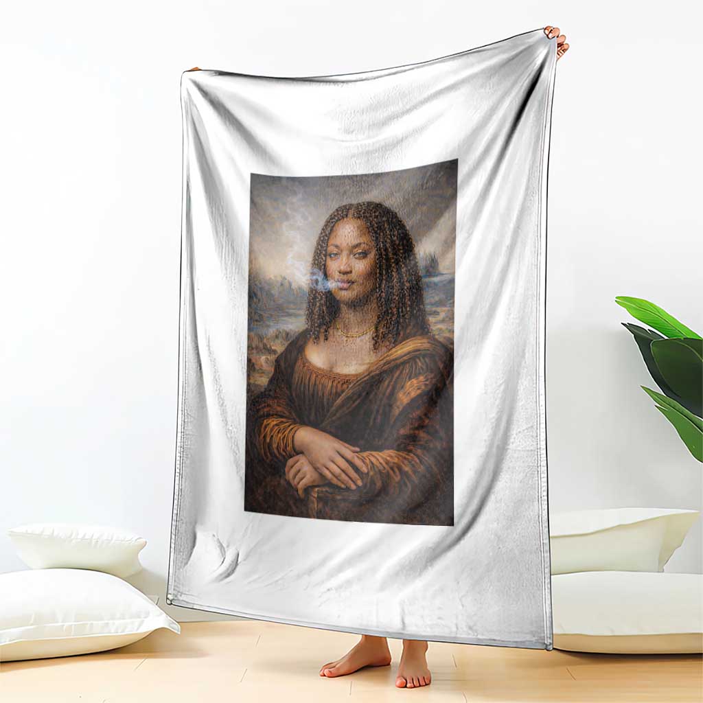 Funny Black Mona Lisa Throw Blanket African American Pride TS12 Print Your Wear