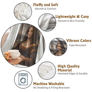 Funny Black Mona Lisa Throw Blanket African American Pride TS12 Print Your Wear