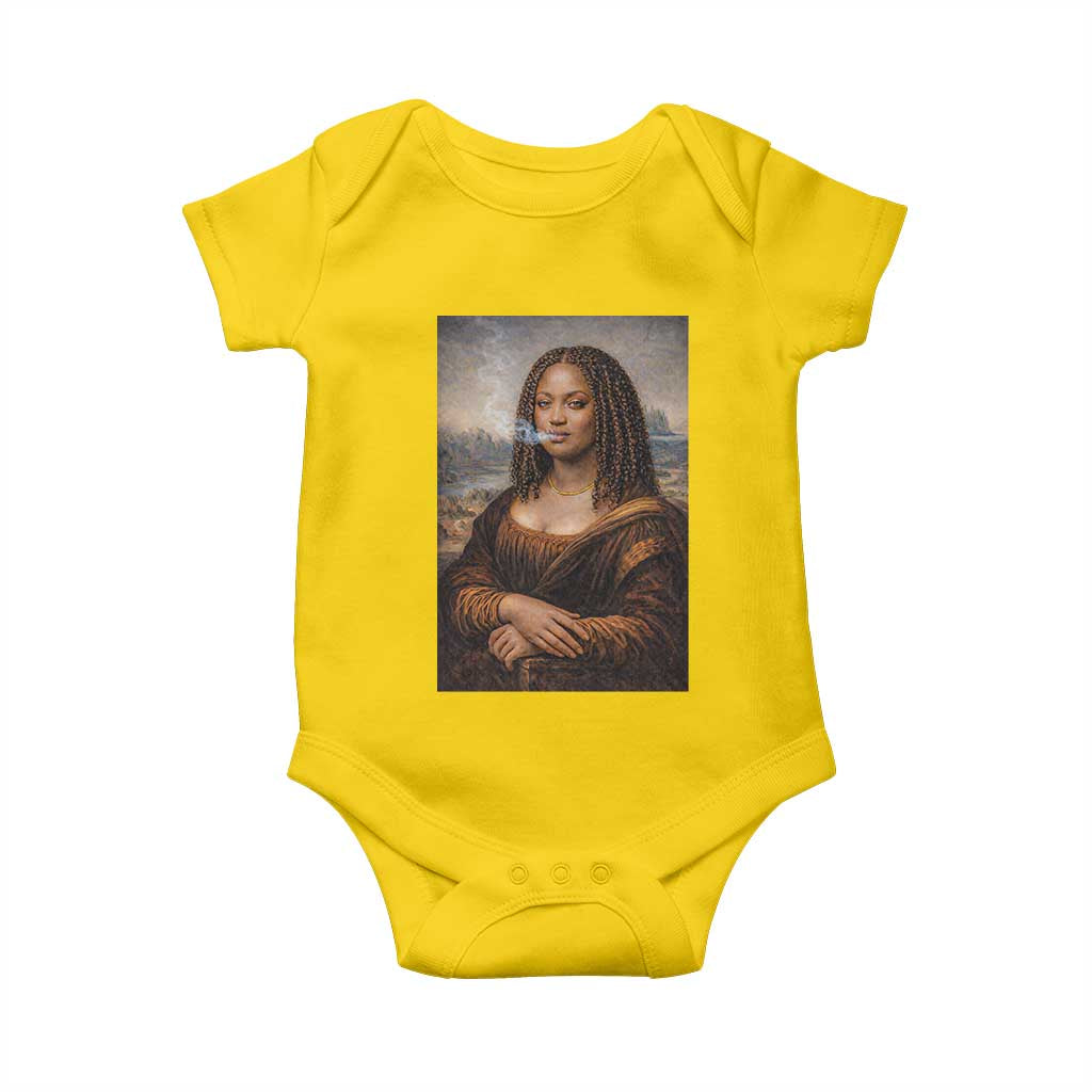 Funny Black Mona Lisa Baby Onesie African American Pride TS12 Daisy Print Your Wear