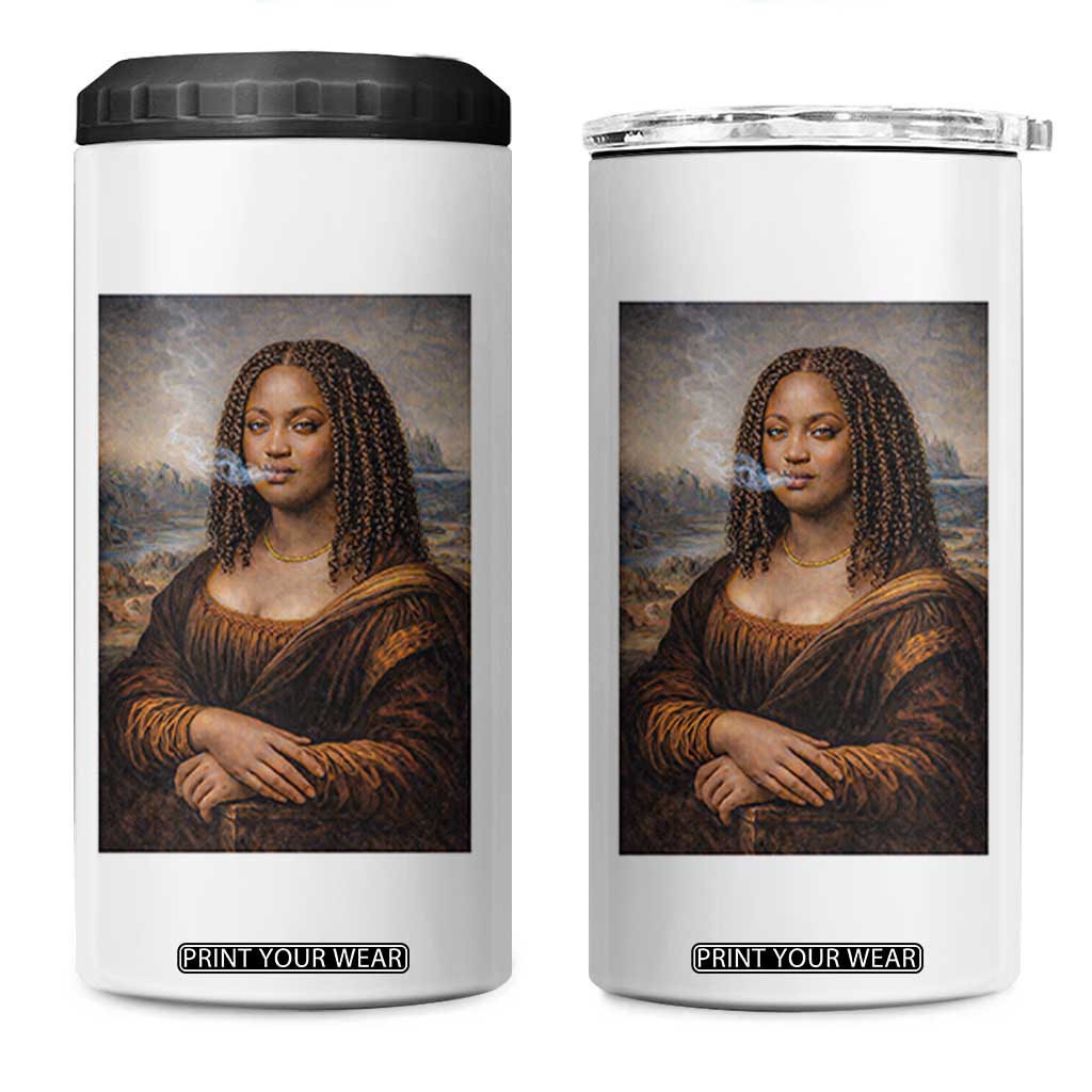 Funny Black Mona Lisa 4 in 1 Can Cooler Tumbler African American Pride TS12 One Size: 16 oz White Print Your Wear
