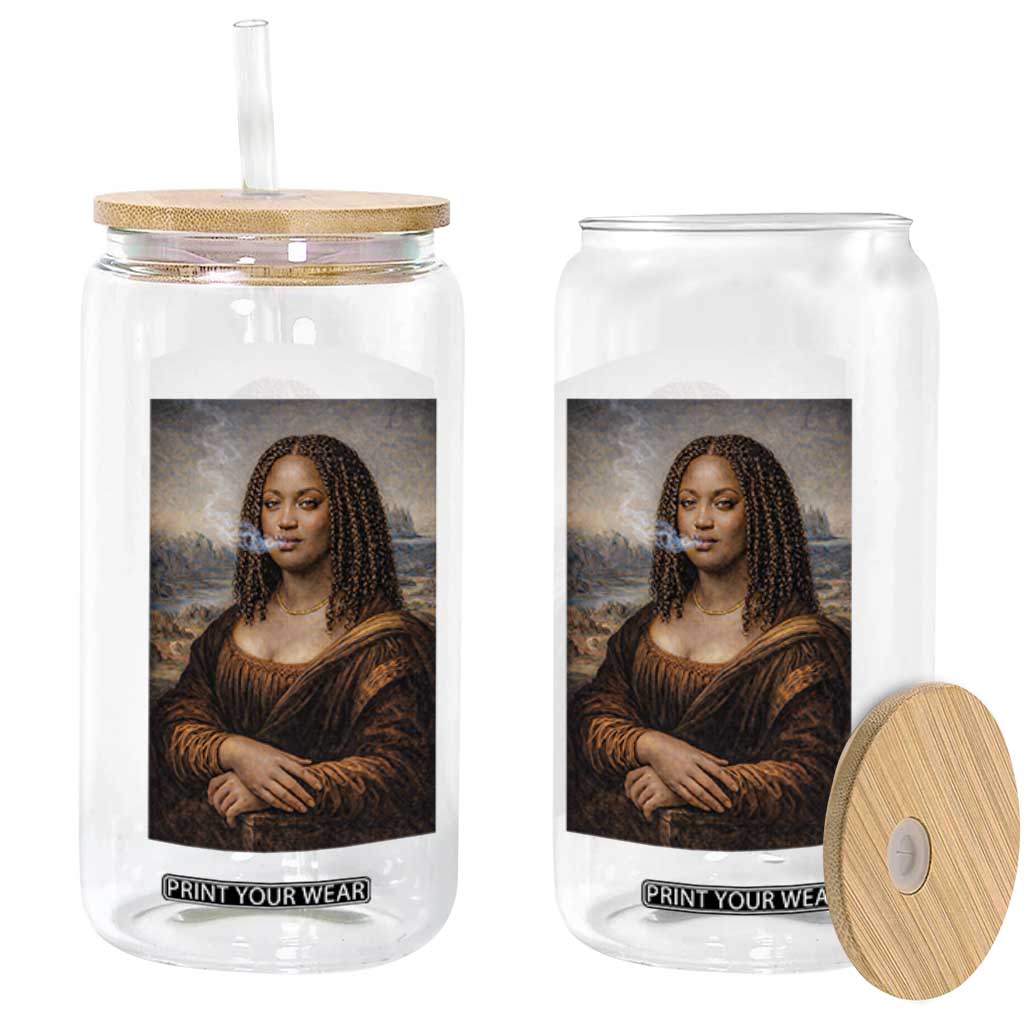Funny Black Mona Lisa Glass Can African American Pride TS12 Print Your Wear