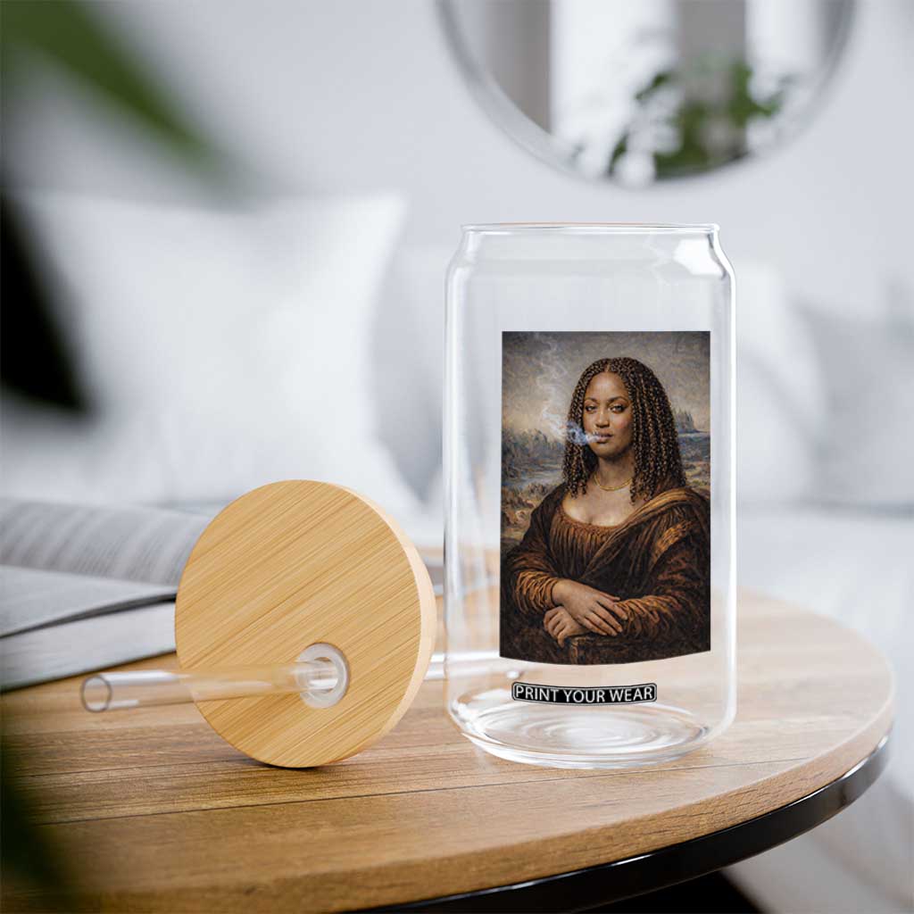 Funny Black Mona Lisa Glass Can African American Pride TS12 Print Your Wear
