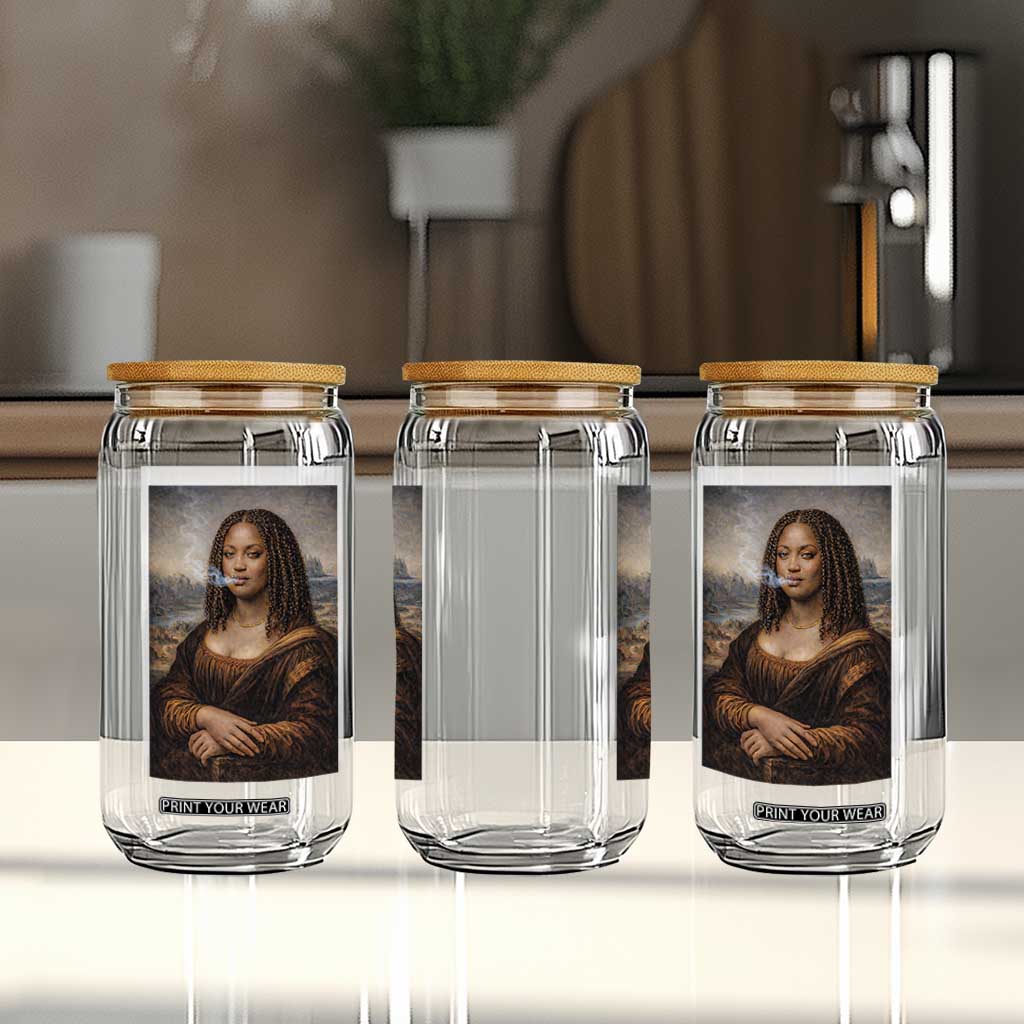 Funny Black Mona Lisa Glass Can African American Pride TS12 Print Your Wear