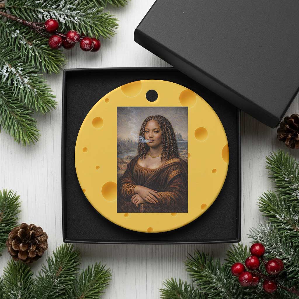 Funny Black Mona Lisa Ceramic Ornament African American Pride TS12 1pc Yellow Cheese Print Your Wear