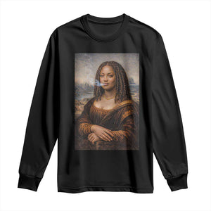 Funny Black Mona Lisa Long Sleeve Shirt African American Pride TS12 Black Print Your Wear