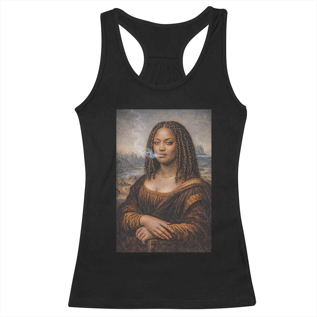 Funny Black Mona Lisa Racerback Tank Top African American Pride TS12 Black Print Your Wear