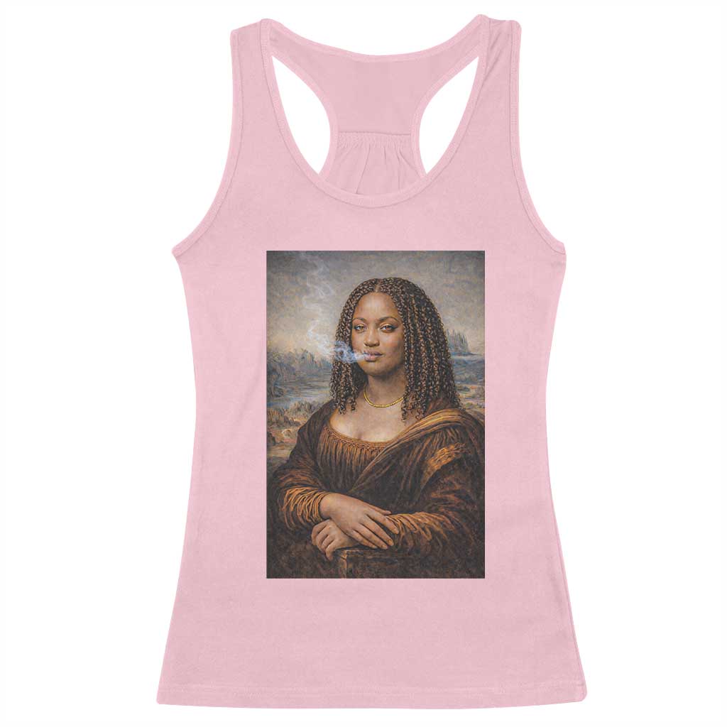Funny Black Mona Lisa Racerback Tank Top African American Pride TS12 Light Pink Print Your Wear