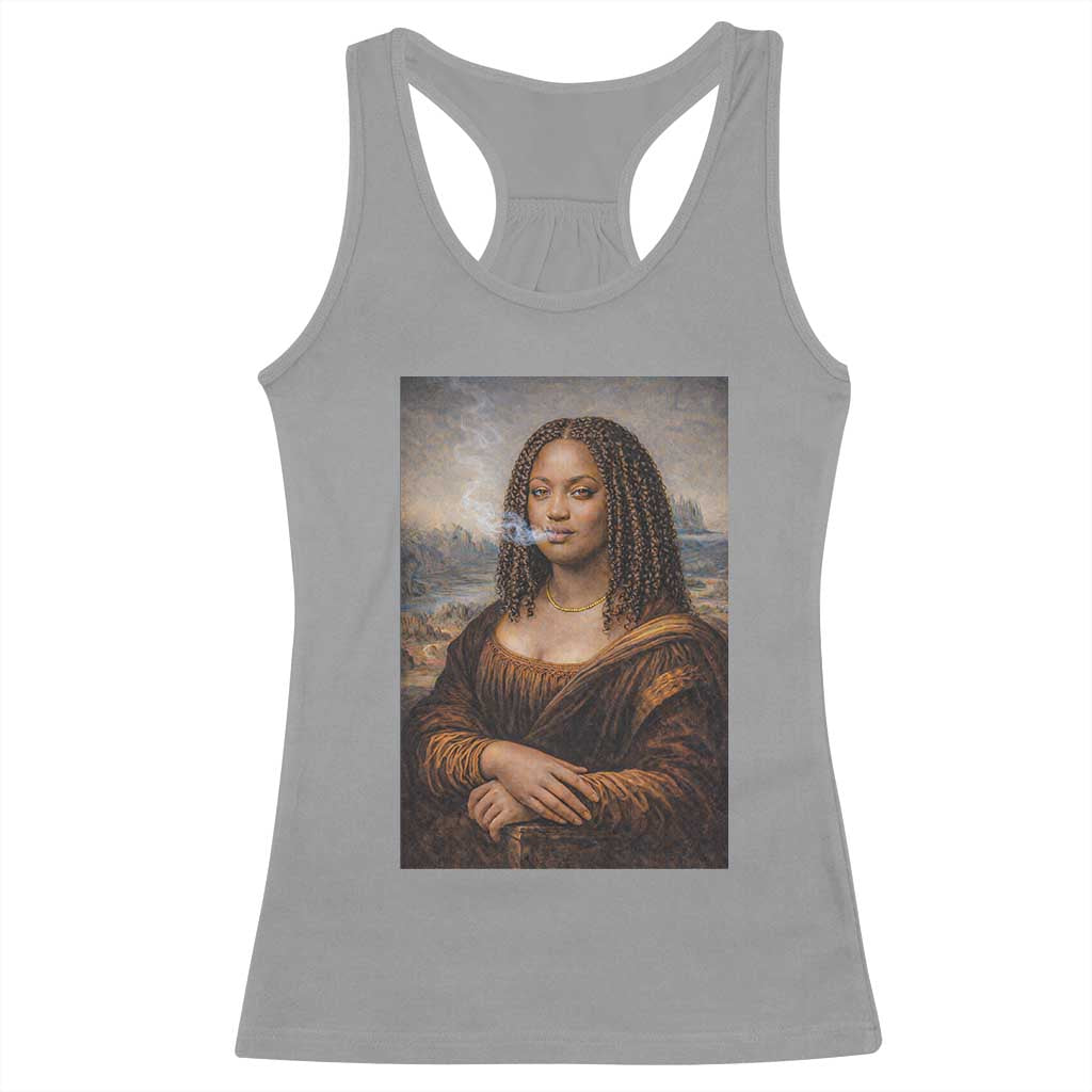 Funny Black Mona Lisa Racerback Tank Top African American Pride TS12 Sport Gray Print Your Wear