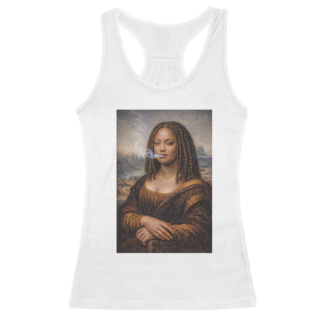 Funny Black Mona Lisa Racerback Tank Top African American Pride TS12 White Print Your Wear