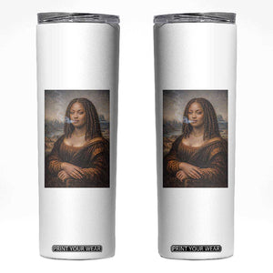 Funny Black Mona Lisa Skinny Tumbler African American Pride TS12 White Print Your Wear