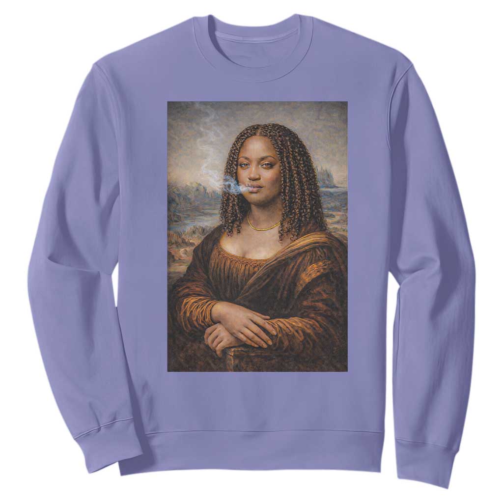 Funny Black Mona Lisa Sweatshirt African American Pride TS12 Violet Print Your Wear