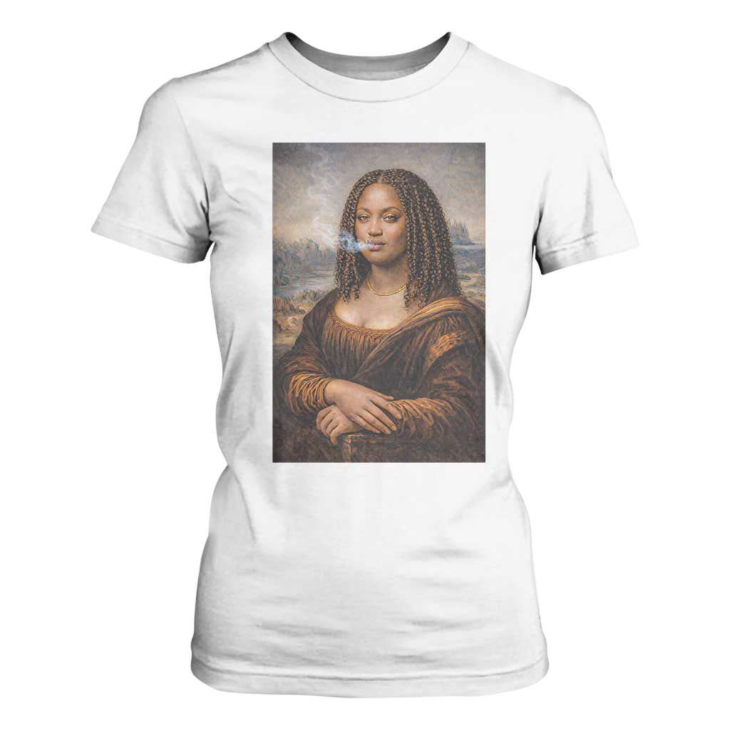 Funny Black Mona Lisa T Shirt For Women African American Pride TS12 White Print Your Wear