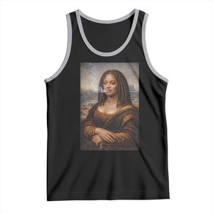 Funny Black Mona Lisa Tank Top African American Pride TS12 Black Athletic Heather Print Your Wear