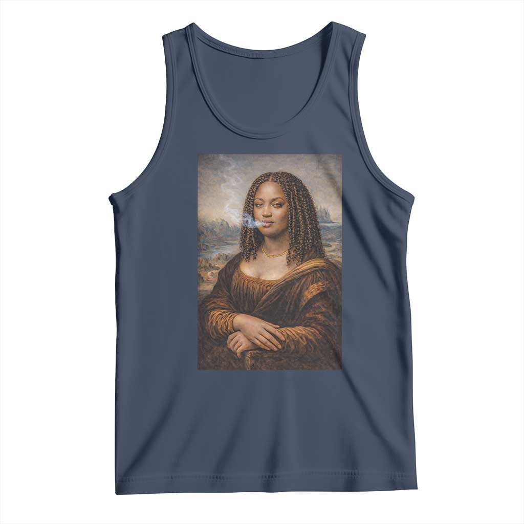 Funny Black Mona Lisa Tank Top African American Pride TS12 Navy Print Your Wear