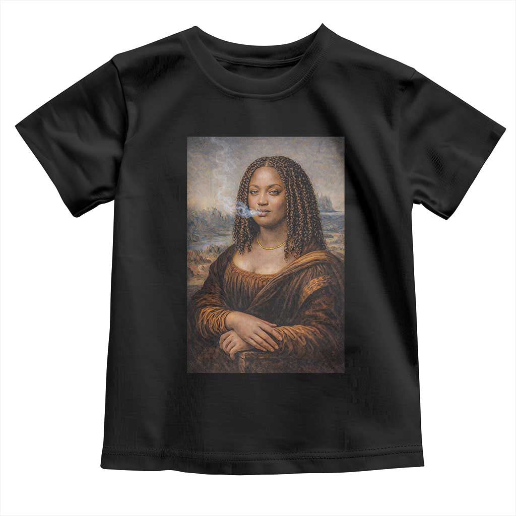 Funny Black Mona Lisa Toddler T Shirt African American Pride TS12 Black Print Your Wear