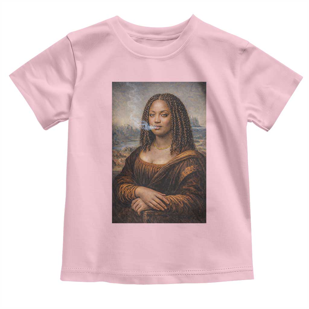 Funny Black Mona Lisa Toddler T Shirt African American Pride TS12 Light Pink Print Your Wear
