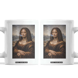 Funny Black Mona Lisa Coffee Mug African American Pride TS12 White Print Your Wear