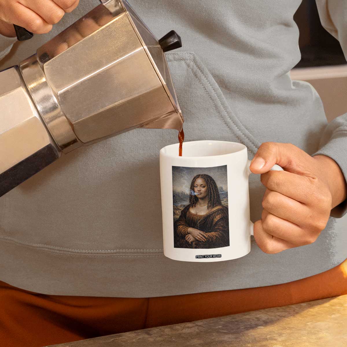 Funny Black Mona Lisa Coffee Mug African American Pride TS12 Print Your Wear