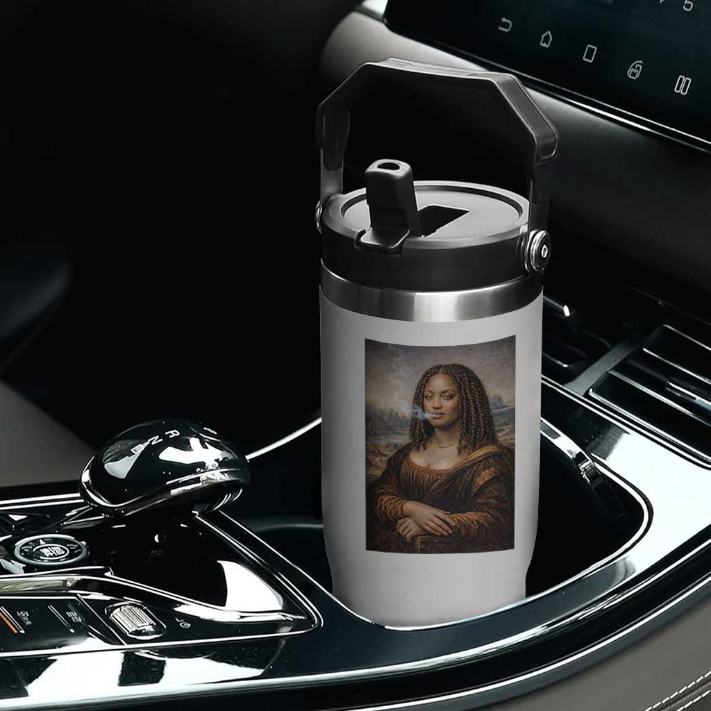 Funny Black Mona Lisa Flip Straw Tumbler African American Pride TS12 Print Your Wear