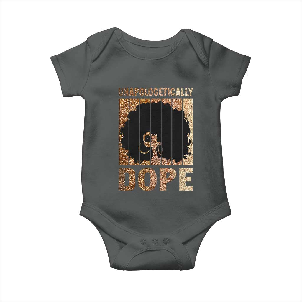 Melanin Queen Glitter Print Baby Onesie Unapologetically Dope TS12 Dark Heather Print Your Wear