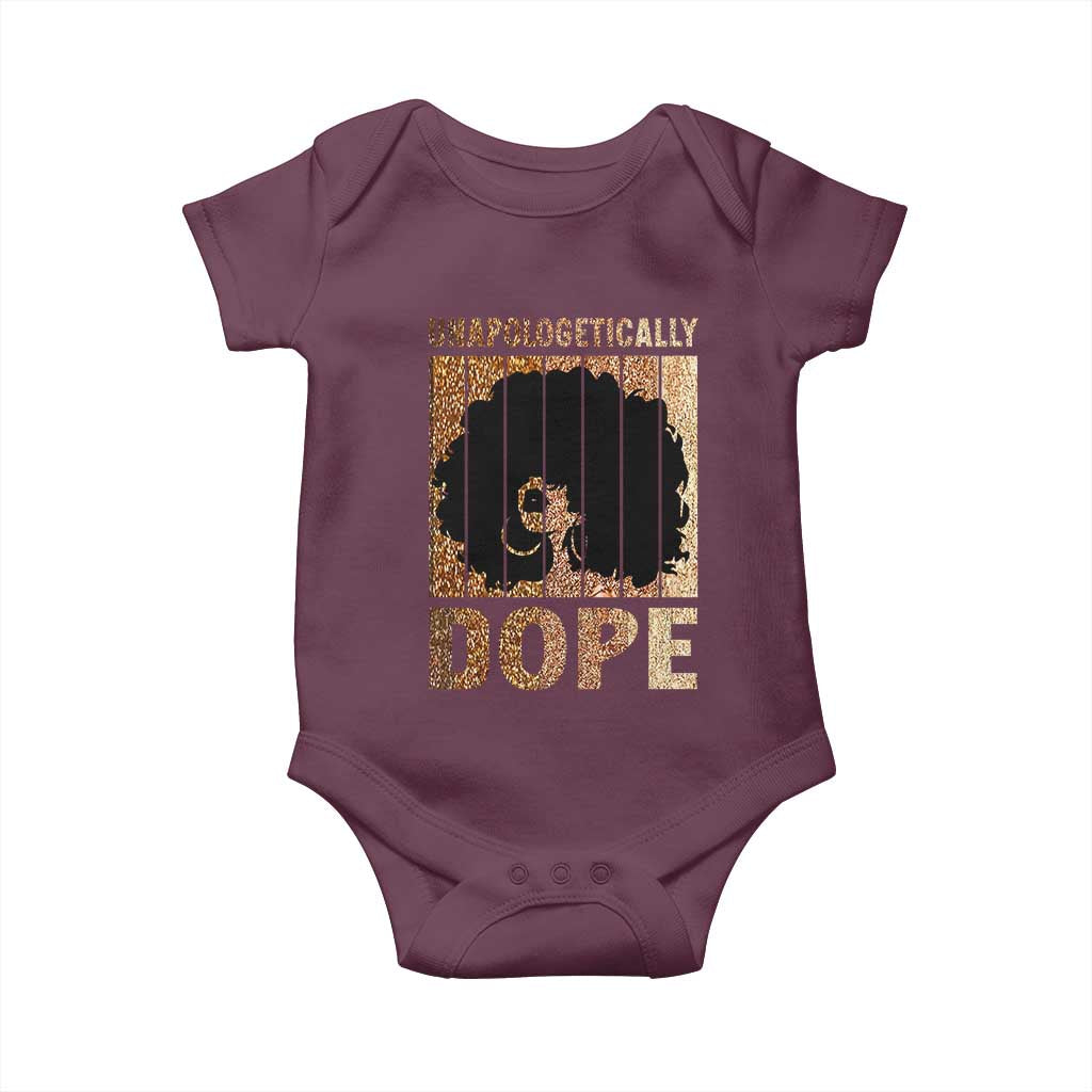 Melanin Queen Glitter Print Baby Onesie Unapologetically Dope TS12 Maroon Print Your Wear
