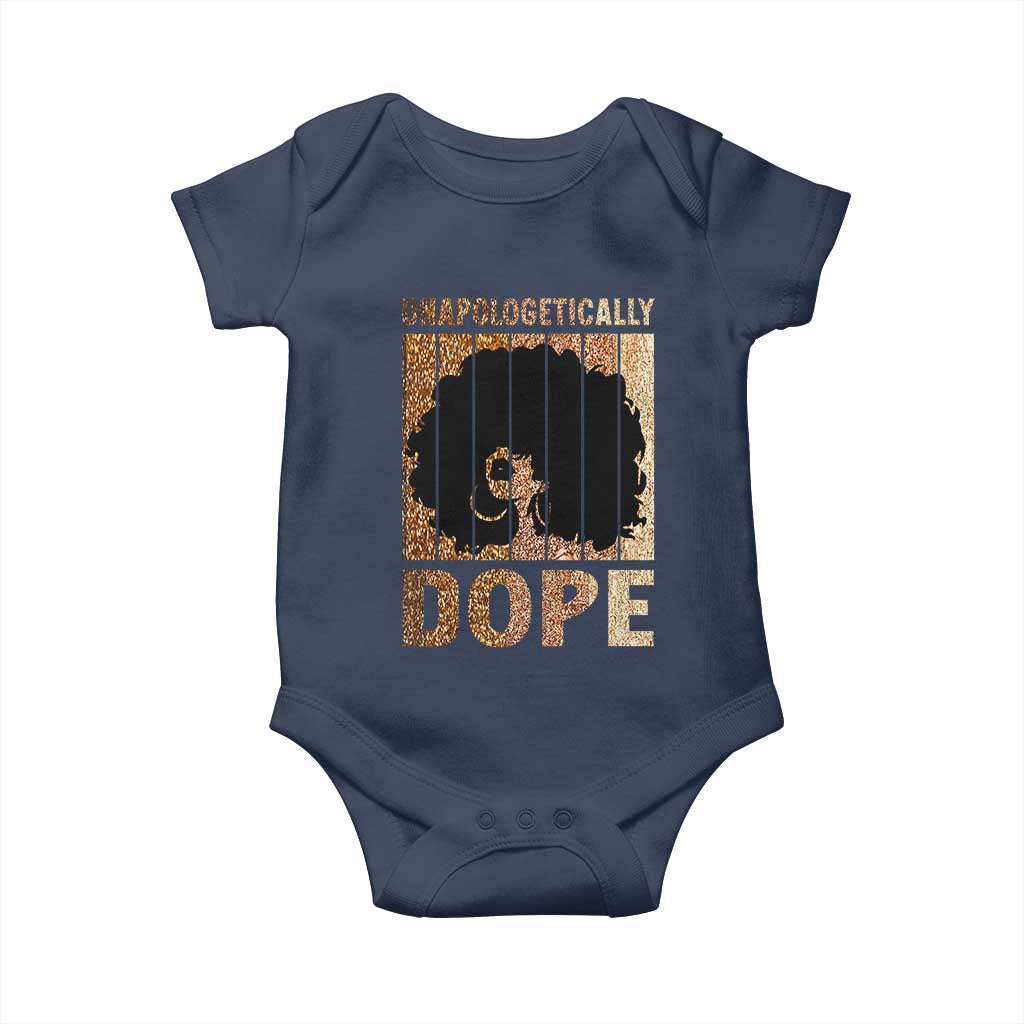 Melanin Queen Glitter Print Baby Onesie Unapologetically Dope TS12 Navy Print Your Wear