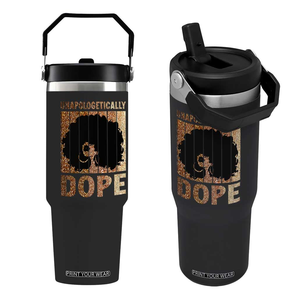Melanin Queen Glitter Print Flip Straw Tumbler Unapologetically Dope TS12 One Size: 30 oz Black Print Your Wear