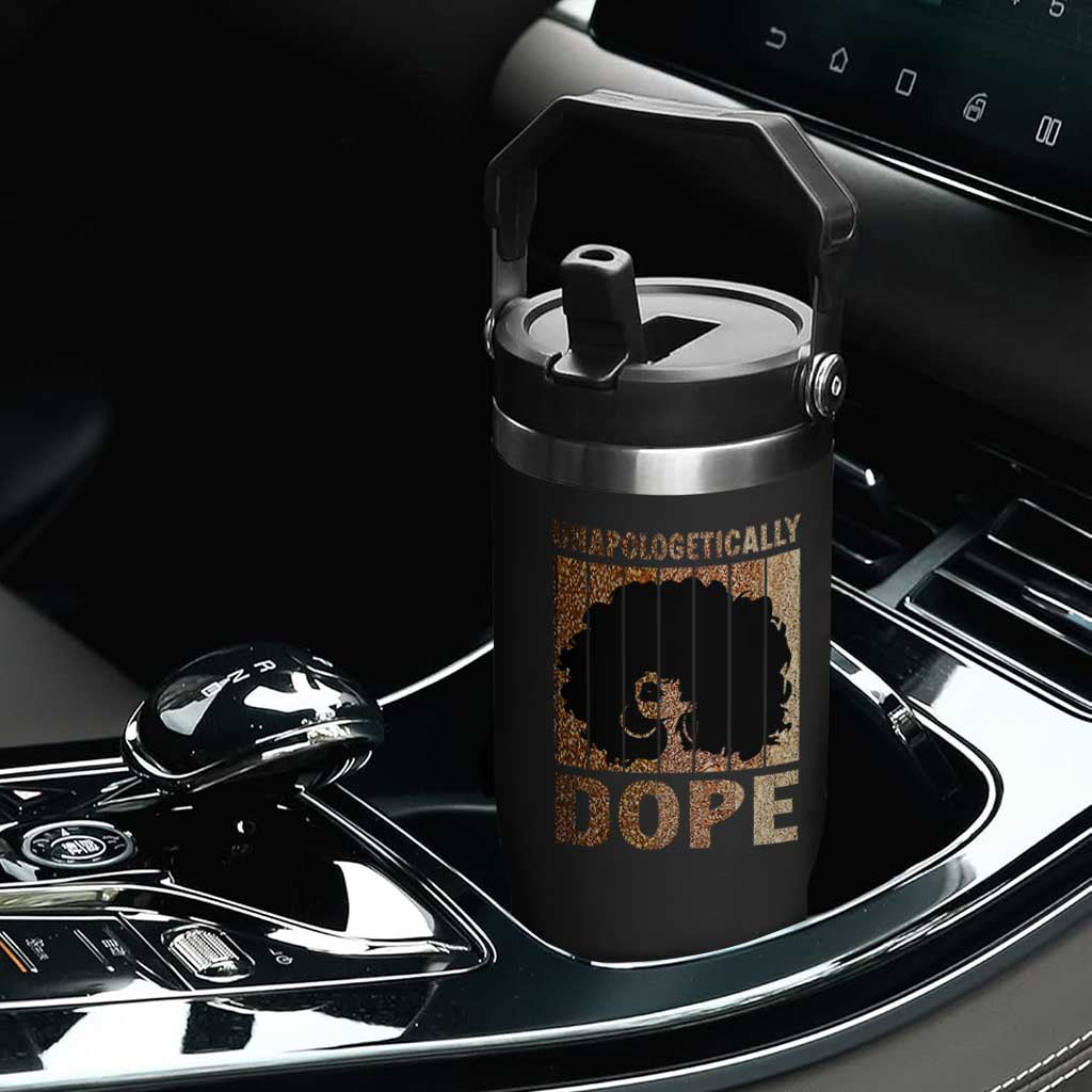 Melanin Queen Glitter Print Flip Straw Tumbler Unapologetically Dope TS12 Print Your Wear