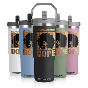 Melanin Queen Glitter Print Flip Straw Tumbler Unapologetically Dope TS12 Print Your Wear