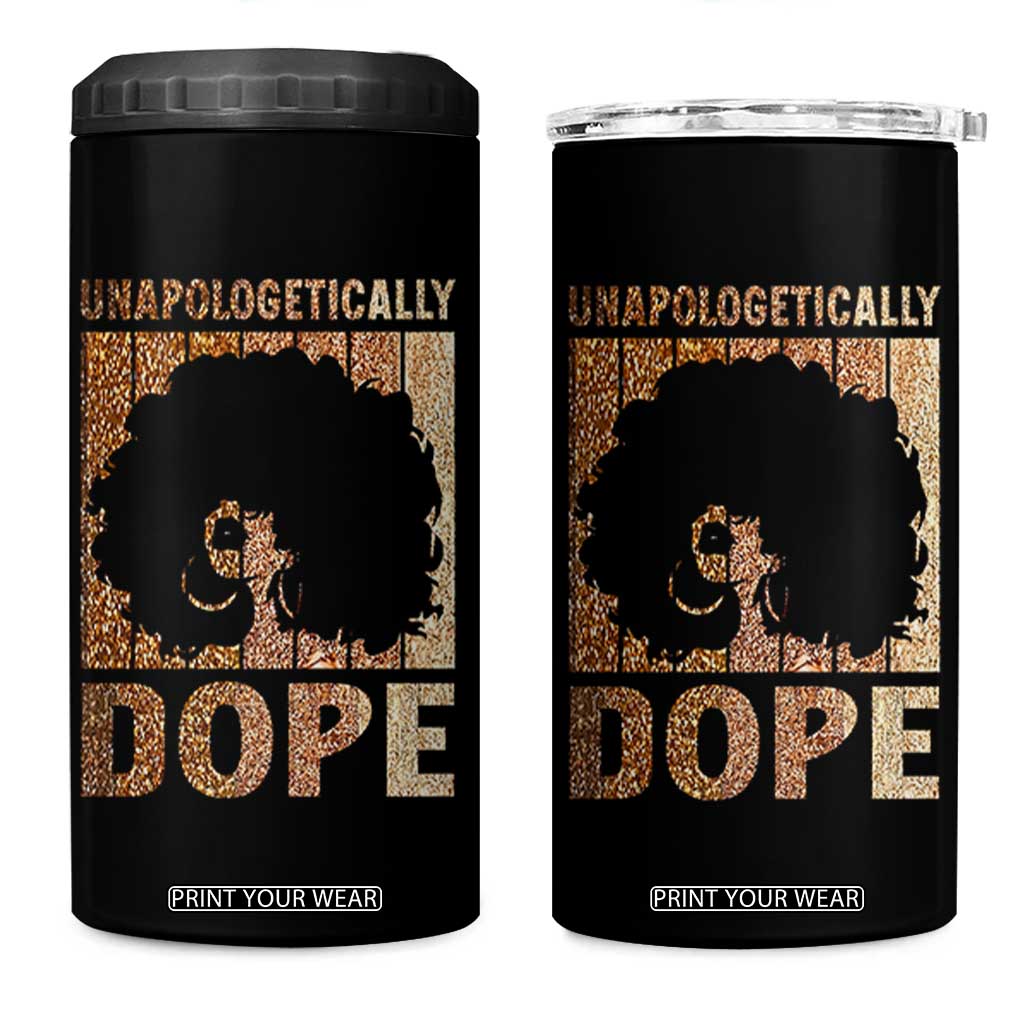 Melanin Queen Glitter Print 4 in 1 Can Cooler Tumbler Unapologetically Dope TS12 One Size: 16 oz Black Print Your Wear