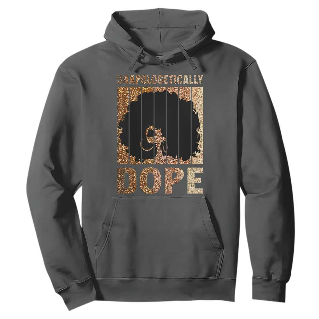 Melanin Queen Glitter Print Hoodie Unapologetically Dope TS12 Dark Heather Print Your Wear