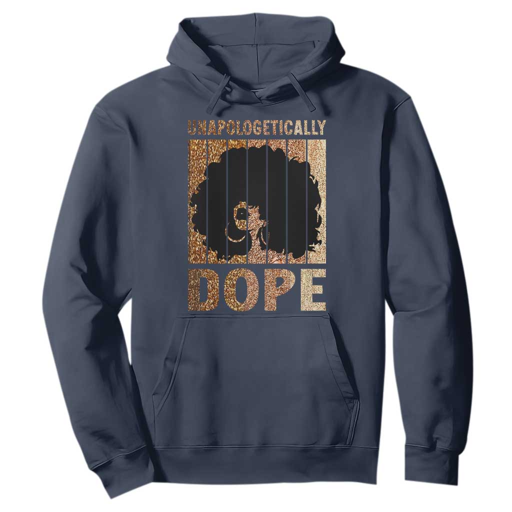 Melanin Queen Glitter Print Hoodie Unapologetically Dope TS12 Navy Print Your Wear