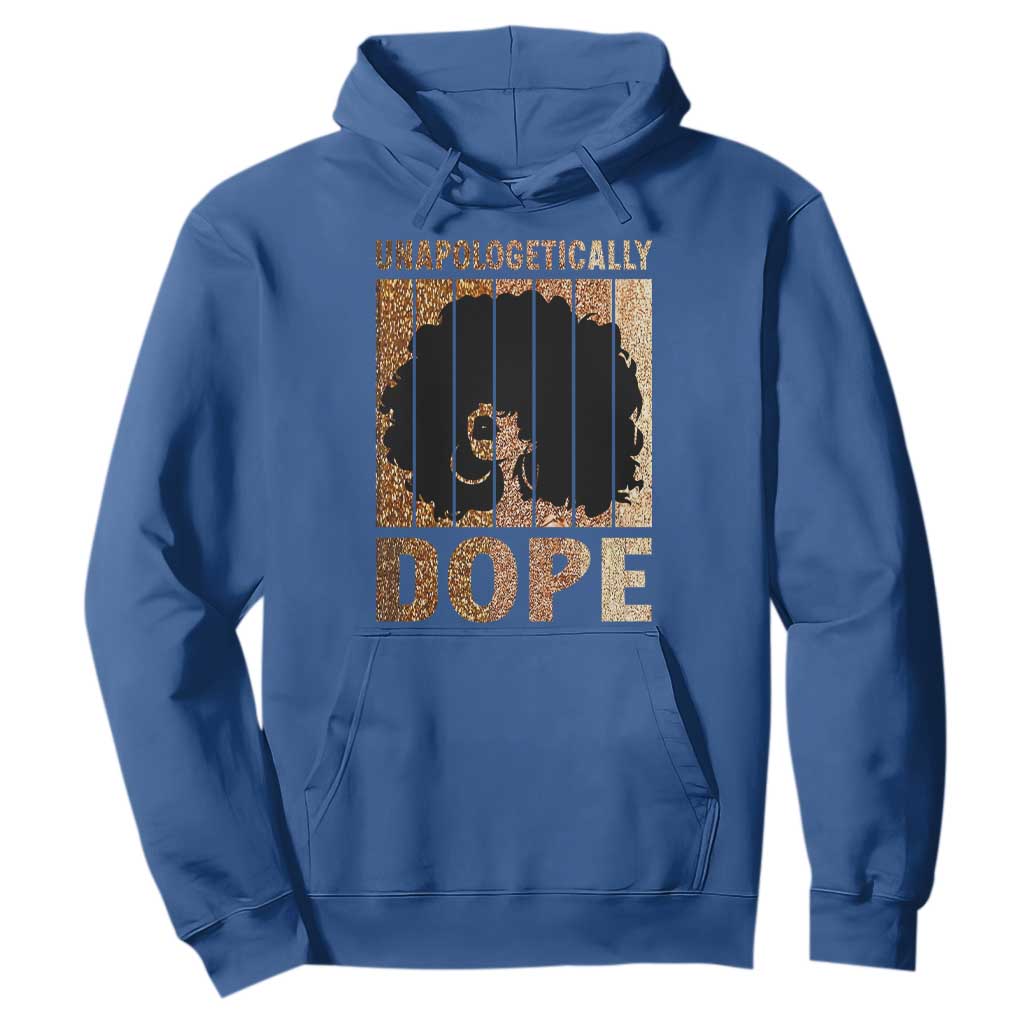 Melanin Queen Glitter Print Hoodie Unapologetically Dope TS12 Royal Blue Print Your Wear