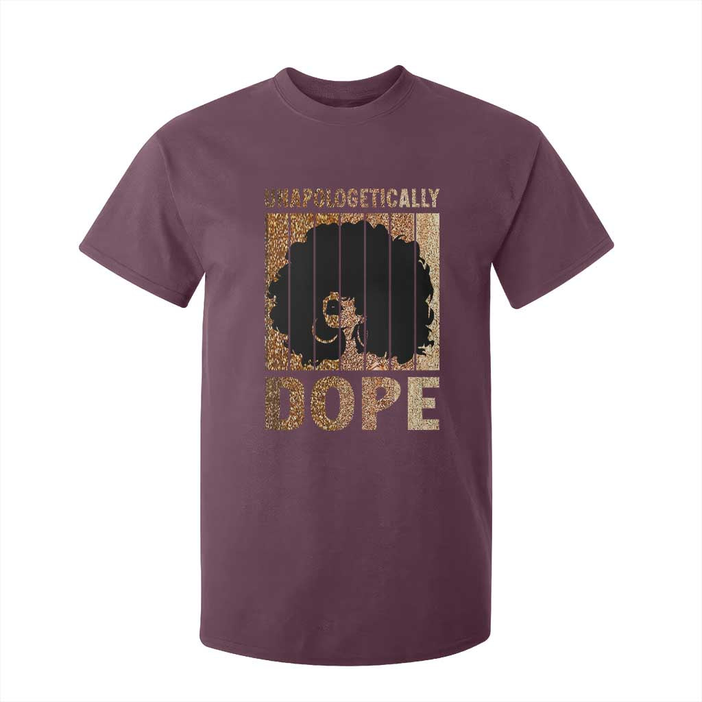 Melanin Queen Glitter Print T Shirt For Kid Unapologetically Dope TS12 Maroon Print Your Wear