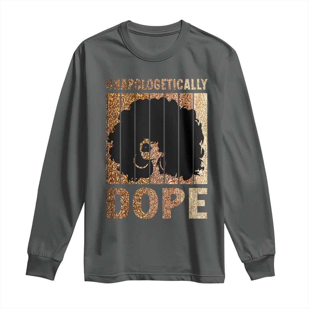 Melanin Queen Glitter Print Long Sleeve Shirt Unapologetically Dope TS12 Dark Heather Print Your Wear