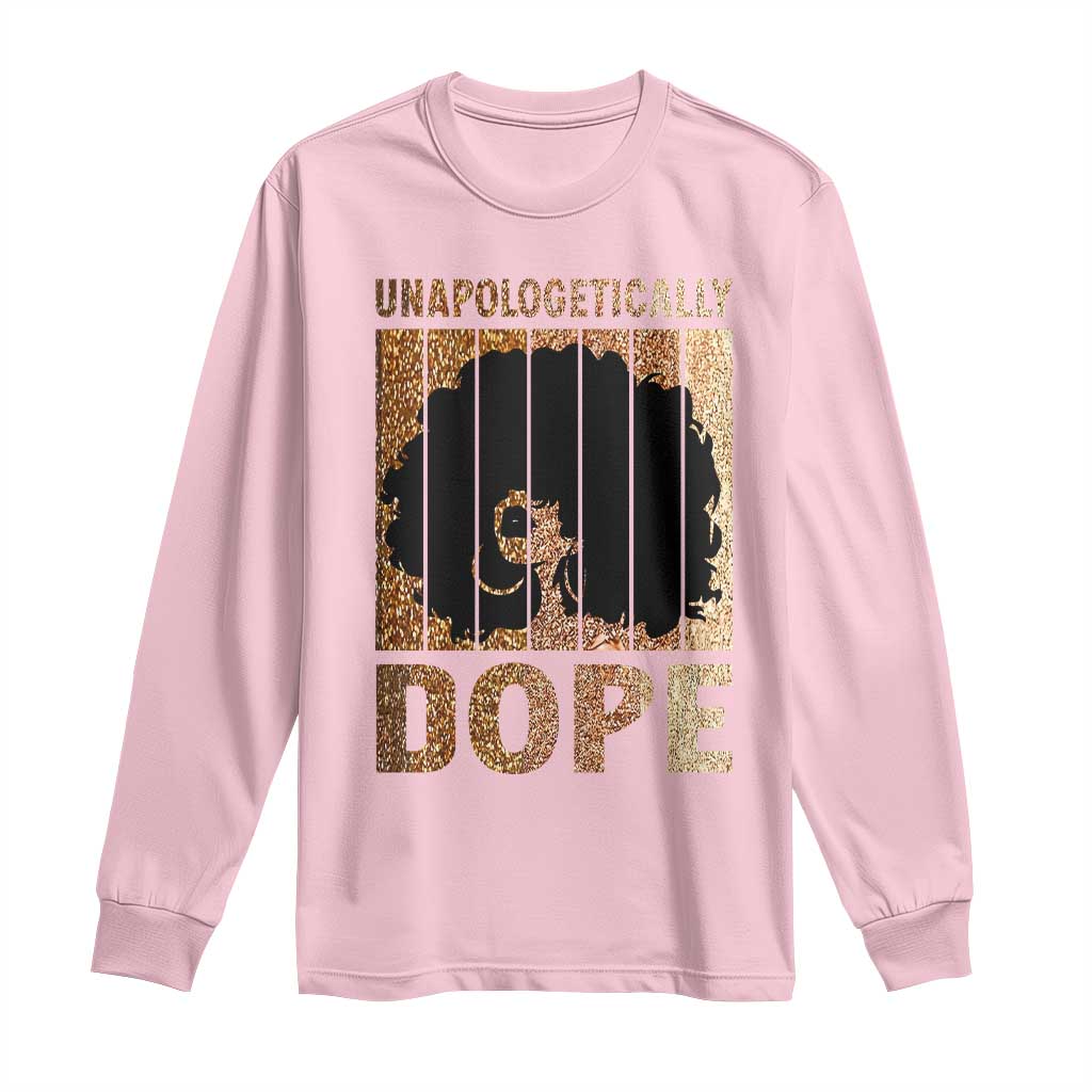 Melanin Queen Glitter Print Long Sleeve Shirt Unapologetically Dope TS12 Light Pink Print Your Wear