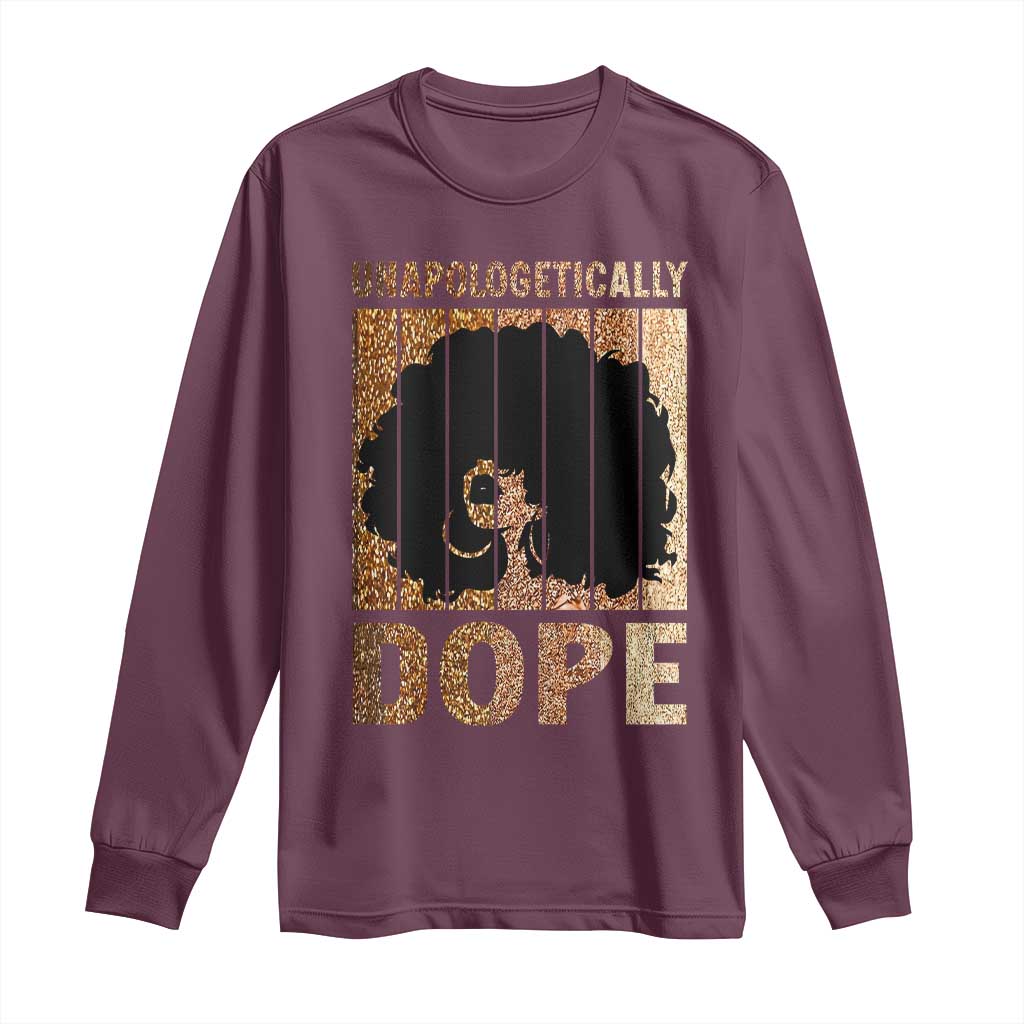 Melanin Queen Glitter Print Long Sleeve Shirt Unapologetically Dope TS12 Maroon Print Your Wear