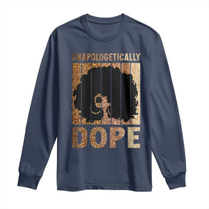 Melanin Queen Glitter Print Long Sleeve Shirt Unapologetically Dope TS12 Navy Print Your Wear