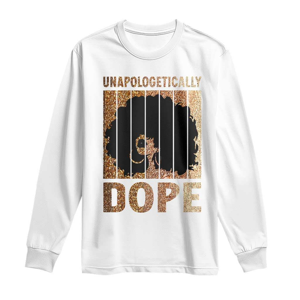 Melanin Queen Glitter Print Long Sleeve Shirt Unapologetically Dope TS12 White Print Your Wear