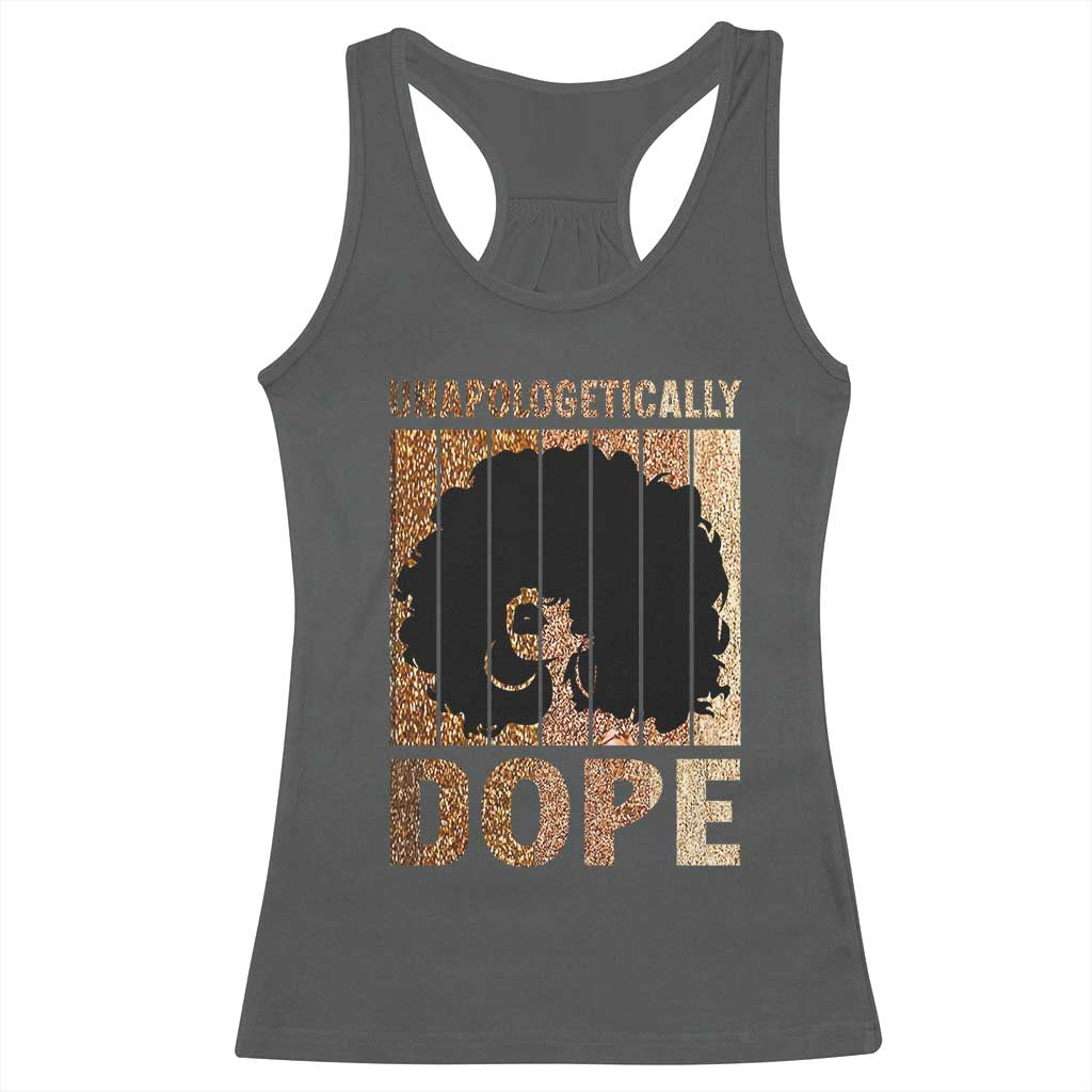 Melanin Queen Glitter Print Racerback Tank Top Unapologetically Dope TS12 Dark Heather Print Your Wear