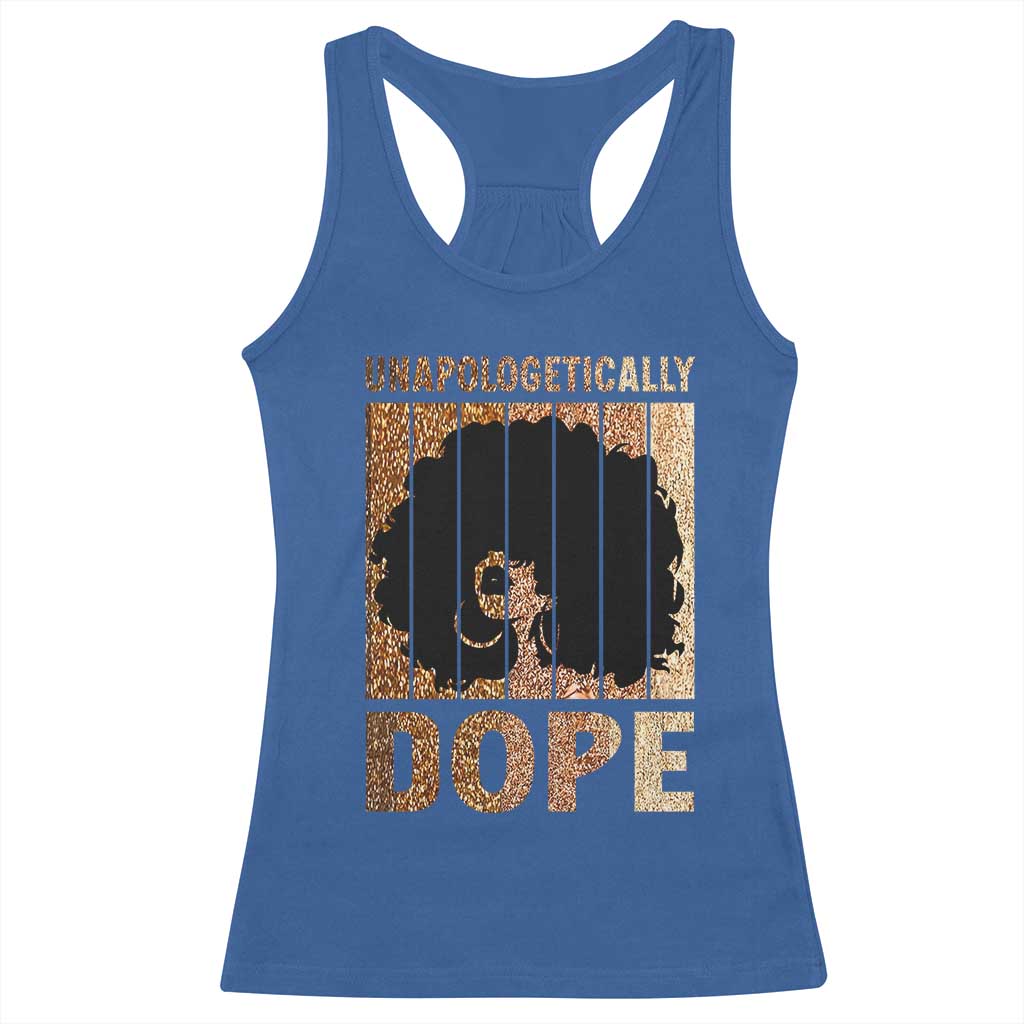 Melanin Queen Glitter Print Racerback Tank Top Unapologetically Dope TS12 Royal Blue Print Your Wear