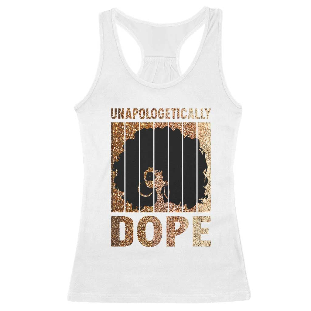 Melanin Queen Glitter Print Racerback Tank Top Unapologetically Dope TS12 White Print Your Wear