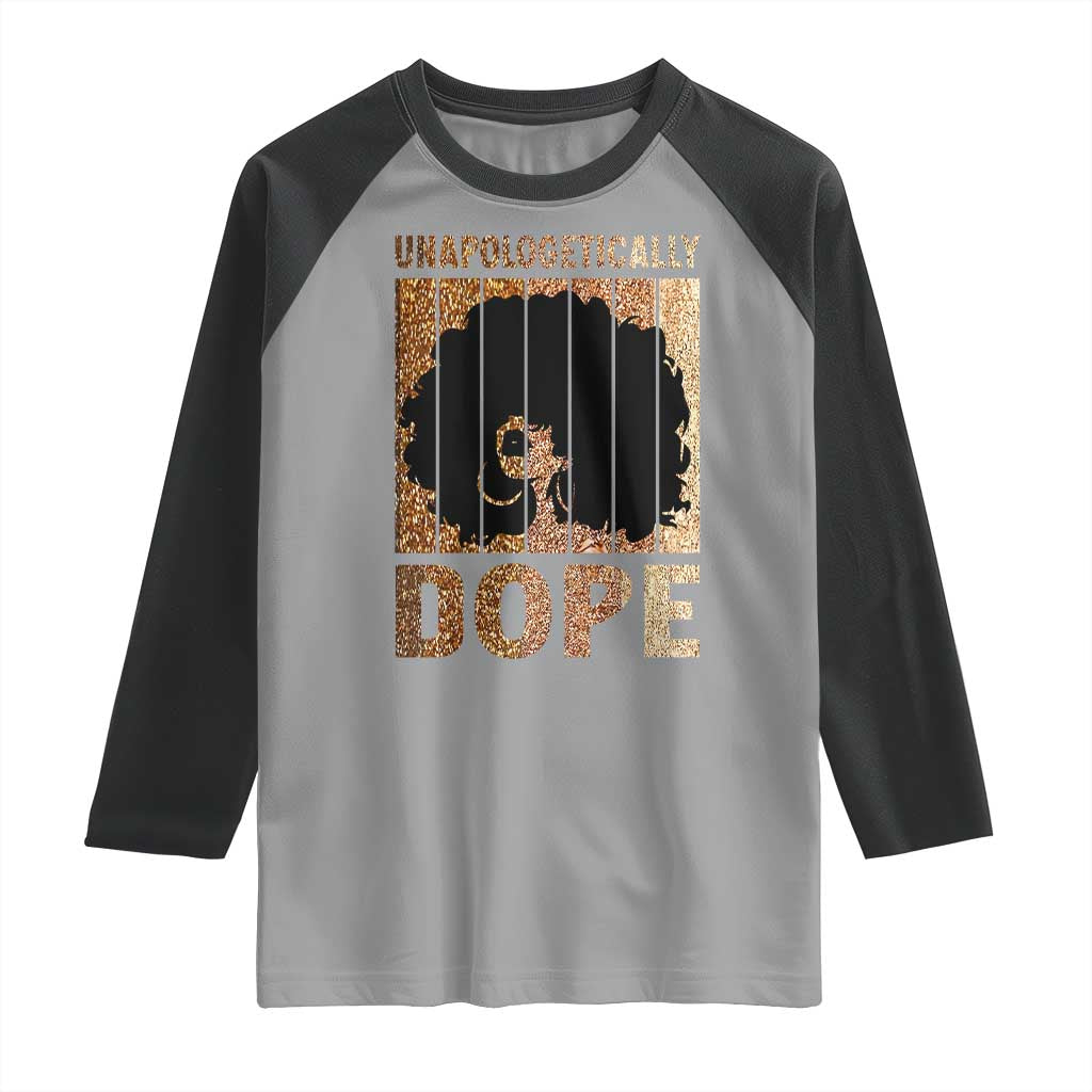 Melanin Queen Glitter Print Raglan Shirt Unapologetically Dope TS12 Sport Gray Black Print Your Wear