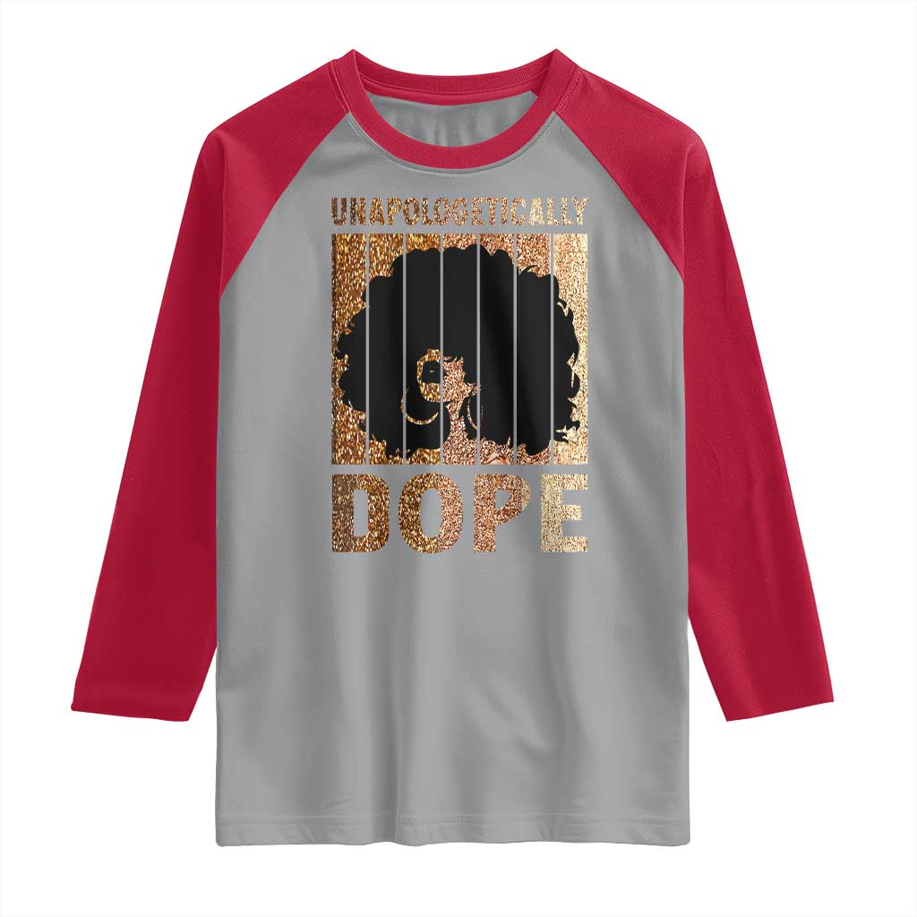 Melanin Queen Glitter Print Raglan Shirt Unapologetically Dope TS12 Sport Gray Red Print Your Wear