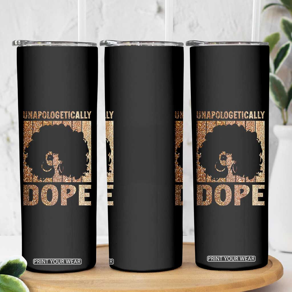 Melanin Queen Glitter Print Skinny Tumbler Unapologetically Dope TS12 Print Your Wear