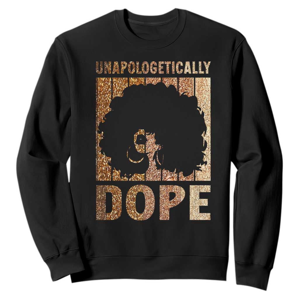 Melanin Queen Glitter Print Sweatshirt Unapologetically Dope TS12 Black Print Your Wear