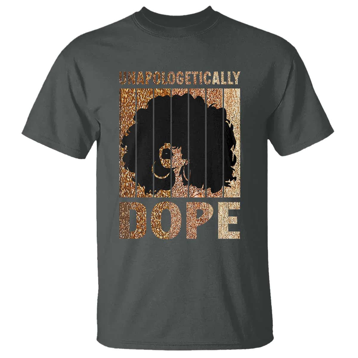 Melanin Queen Glitter Print T Shirt Unapologetically Dope TS12 Dark Heather Print Your Wear
