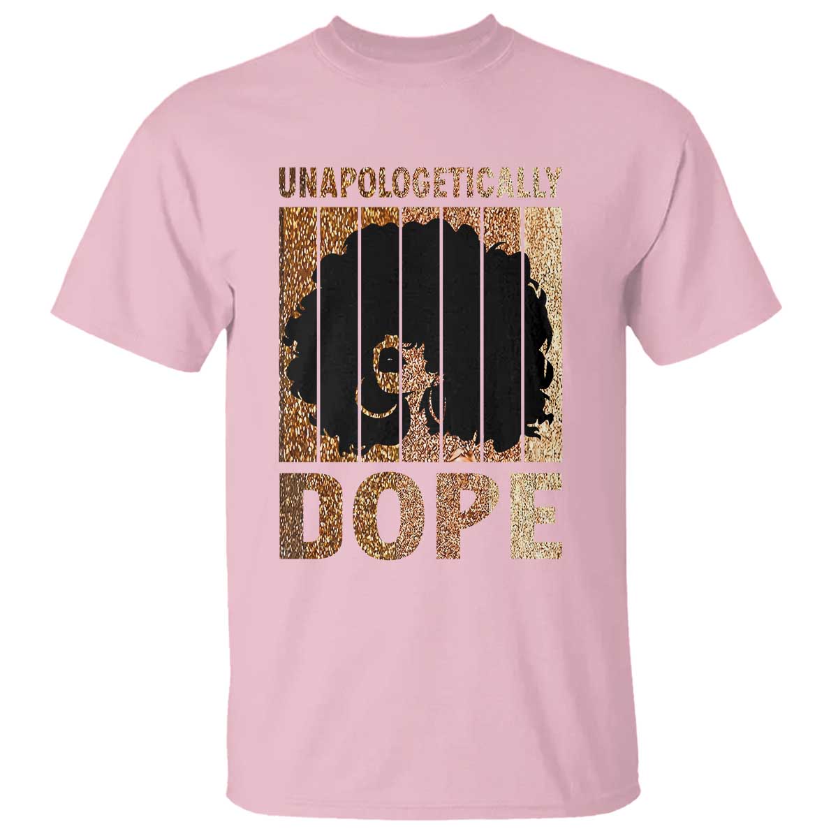 Melanin Queen Glitter Print T Shirt Unapologetically Dope TS12 Light Pink Print Your Wear
