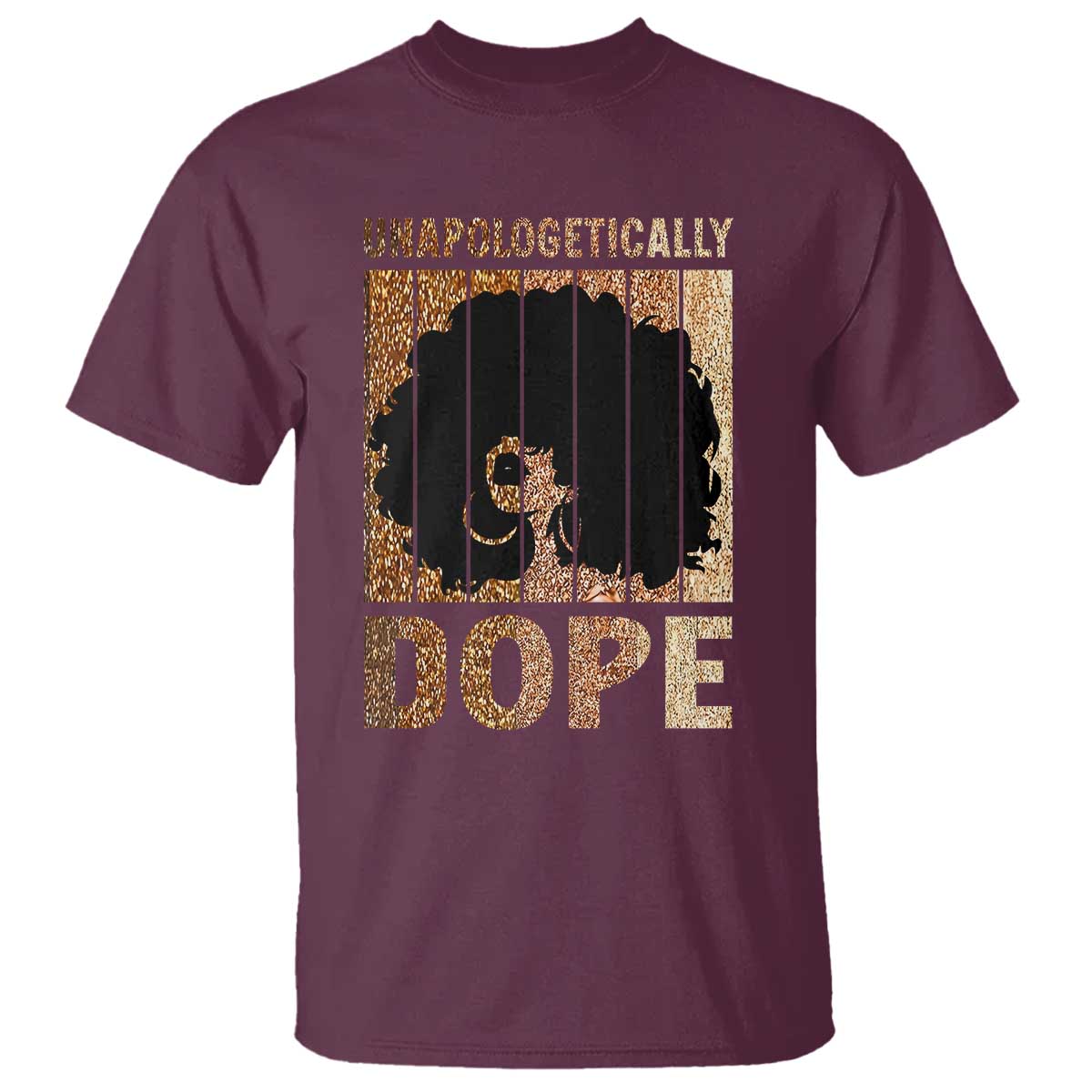 Melanin Queen Glitter Print T Shirt Unapologetically Dope TS12 Maroon Print Your Wear